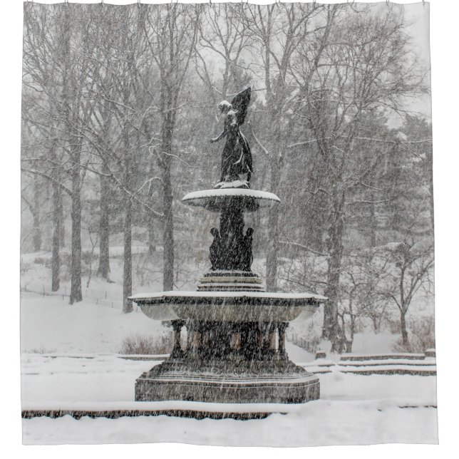 New York City Central Park Bethesda Fountain Shower Curtain (Front)