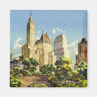 New York City Central Park Vintage Poster
