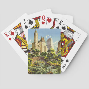 New York City Central Park Vintage Poster Playing Cards