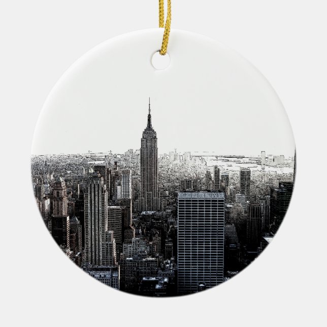 New York City Ceramic Tree Decoration (Front)
