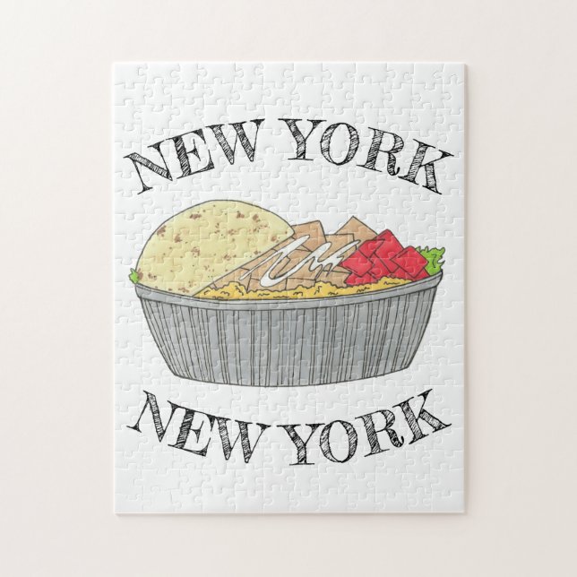 New York City Chicken Rice Halal Cart Platter Food Jigsaw Puzzle (Vertical)