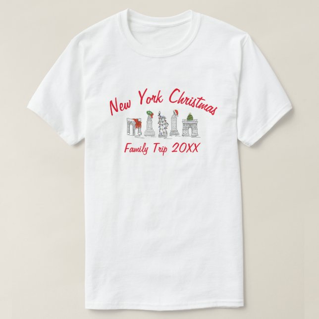 New York City Christmas NYC Family Trip Vacation T-Shirt (Design Front)