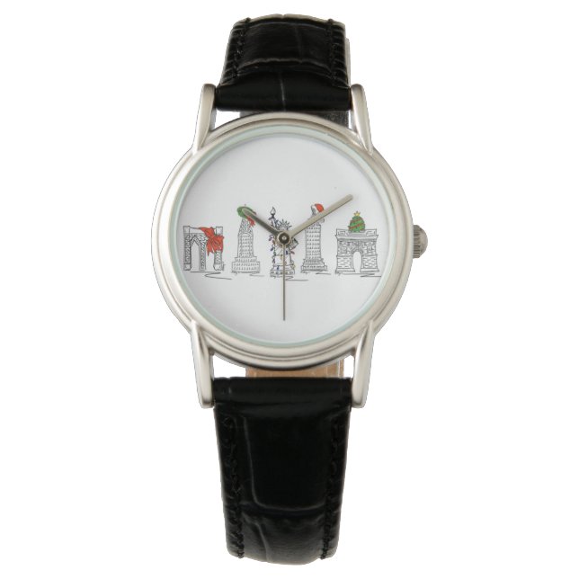 New York City Christmas NYC Holiday Landmarks Watch (Front)