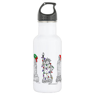 New York City Christmas NYC Holiday Landmarks Xmas 532 Ml Water Bottle