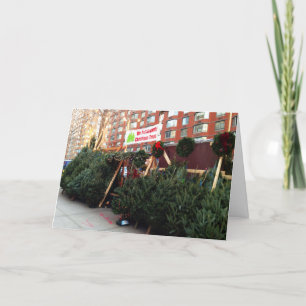 New York City Christmas Tree Stand Holiday Photo Card