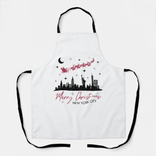 New York City Christmas Trip, Merry Christmas New  Apron