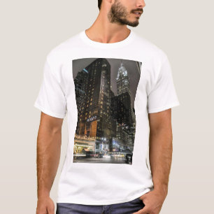 New York City Chrysler Building Night Skyline Urba T-Shirt