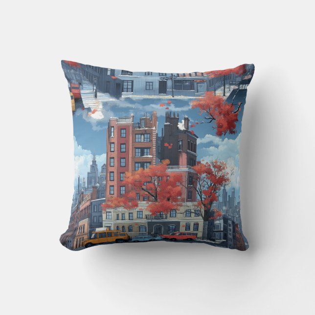 New York City-CityScape Throw Pillow (Front)