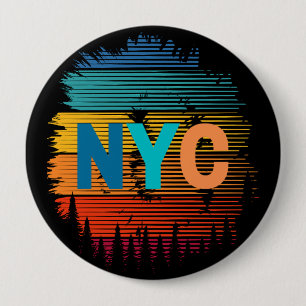 New York City Colourful Button