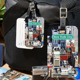 New York City colourful modern  Luggage Tag