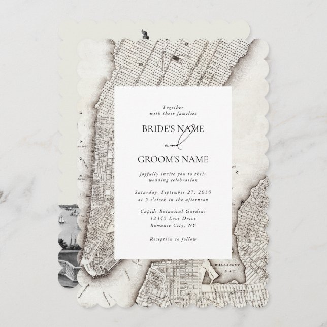 New York City Destination NYC Wedding Invitation (Front/Back)