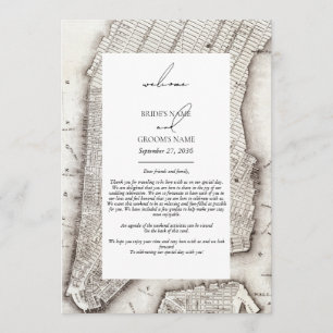 New York City Destination NYC Wedding Itinerary Programme