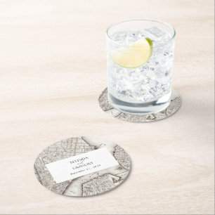 New York City Destination NYC Wedding Round Paper Coaster