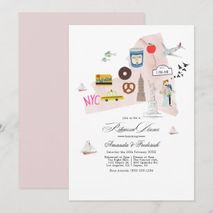 New York City Destination Wedding Rehearsal Dinner Invitation