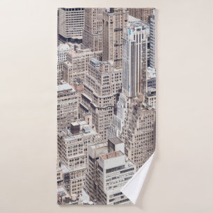 New York City diverse architecture, color toned ae Bath Towel