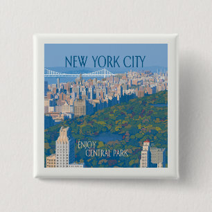 New York City Enjoy Central Park 15 Cm Square Badge