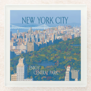 New York City Enjoy Central Park Glass Coaster