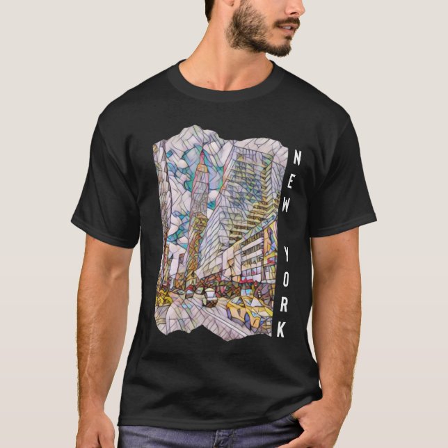 New York City Esthetic Mosaic Art T-Shirt (Front)