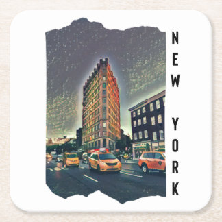 New York City Esthetic Photo Art Square Paper Coaster
