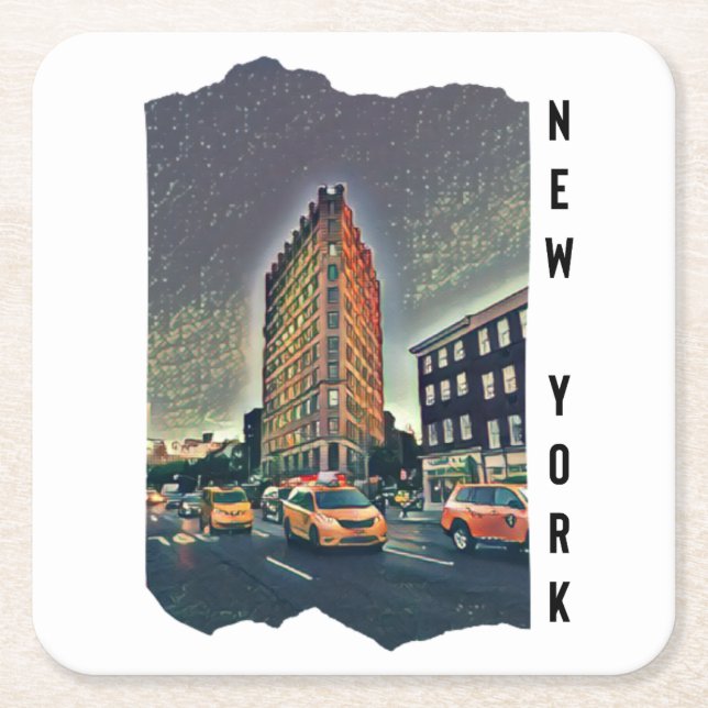 New York City Esthetic Photo Art  Square Paper Coaster (Front)