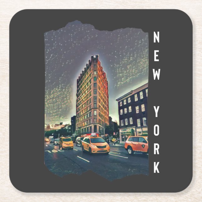 New York City Esthetic Photo Art  Square Paper Coaster (Front)