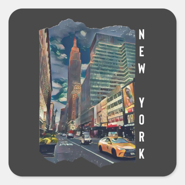 New York City Esthetic Photo Art Square Sticker (Front)