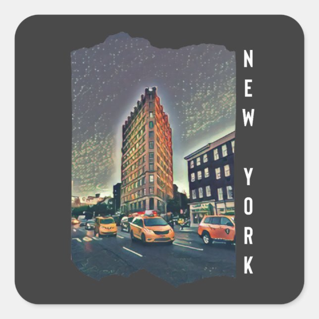 New York City Esthetic Photo Art  Square  Sticker (Front)