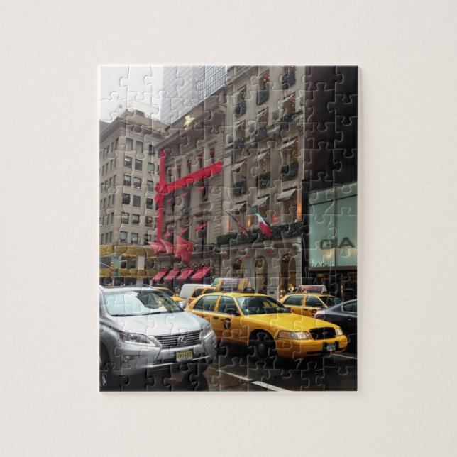 New York City Fifth Avenue Taxi Photography NYC Jigsaw Puzzle (Vertical)