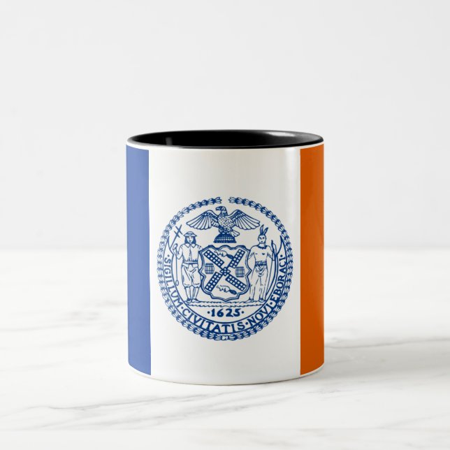 New York city flag Two-Tone Coffee Mug (Center)