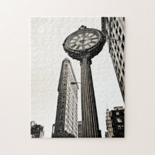 New York City - Flatiron Building and Clock Jigsaw Puzzle