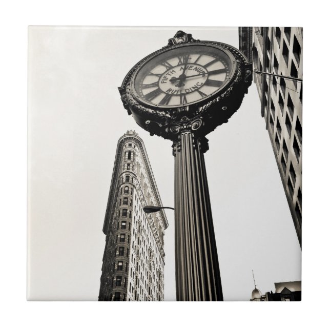 New York City - Flatiron Building and Clock Tile (Front)
