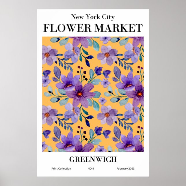 New York City Flower Market Greenwich Poster (Front)