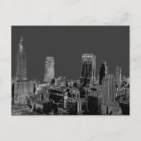 New York City Grey Pop Art Postcards