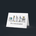 New York City Hanukkah Chanukah Holiday NYC<br><div class="desc">Holiday card featuring my original pen-and-ink "New York Hanukkah" illustration. Card includes the Chrysler Building, Empire State Building, Washington Square Arch, Brooklyn Bridge, and Statue of Liberty "dressed up" for the winter holidays. Don't see what you're looking for? Need help with customisation? Contact Rebecca to have something designed just for...</div>