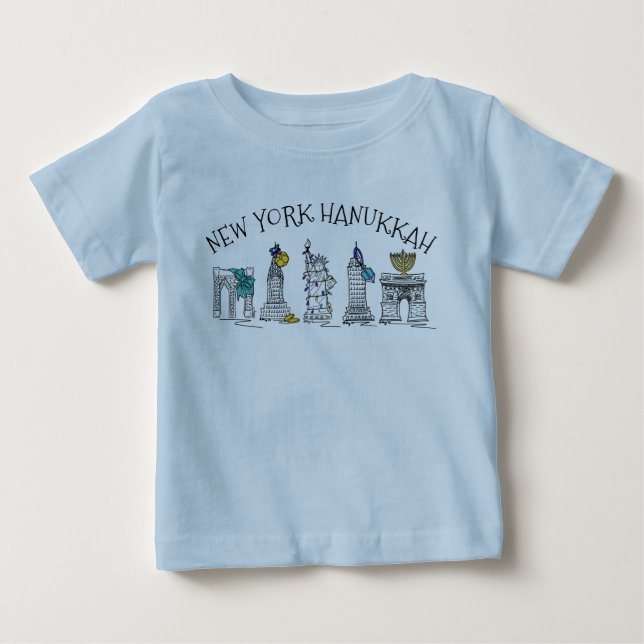 New York City Hanukkah NYC Jewish Holiday Chanukah Baby T-Shirt (Front)