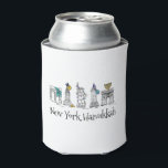 New York City Hanukkah NYC Jewish Holiday Chanukah Can Cooler<br><div class="desc">Features an original pen-and-ink illustration of a row of classic New York City landmarks, "dressed up" for the Hanukkah holiday. Great for anyone who lives in or loves NYC! Don't see exactly what you're looking for? Need help with customisation? Click "rebeccaheartsny" (upper right corner) then "contact this designer" to have...</div>