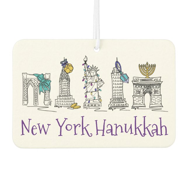 New York City Hanukkah NYC Jewish Holiday Chanukah Car Air Freshener (Front)