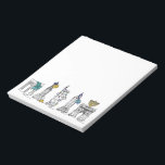 New York City Hanukkah NYC Jewish Holiday Chanukah Notepad<br><div class="desc">Features an original pen-and-ink illustration of a row of classic New York City landmarks, "dressed up" for the holiday season. Great for anyone who lives in or loves NYC! Don't see exactly what you're looking for? Need help with customisation? Click "rebeccaheartsny" (upper right corner) then "contact this designer" to have...</div>