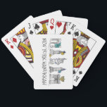 New York City Hanukkah NYC Jewish Holiday Chanukah Playing Cards<br><div class="desc">Features an original pen-and-ink illustration of a row of classic New York City landmarks, "dressed up" for the holiday season. Great for anyone who lives in or loves NYC! Don't see exactly what you're looking for? Need help with customisation? Click "rebeccaheartsny" (upper right corner) then "contact this designer" to have...</div>