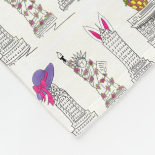 New York City Happy Easter Parade NYC Landmarks Fleece Blanket