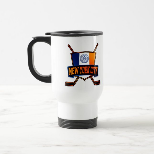 New York City Hockey Flag Travel Mug (Left)