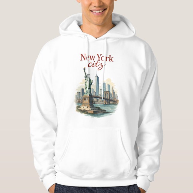 New York City – Iconic Statue & Skyline Hoodie (Front)