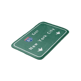 New York City Interstate Highway Freeway Road Sign Bath Mat