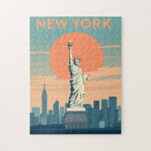 New York City Jigsaw Puzzle Vintage Travel