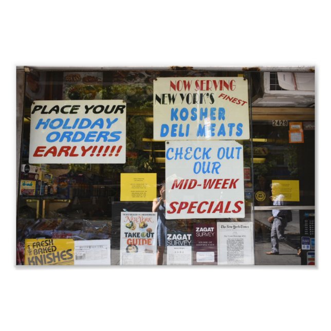 New York City Kosher Deli Windows Photography NYC Photo Print (Front)
