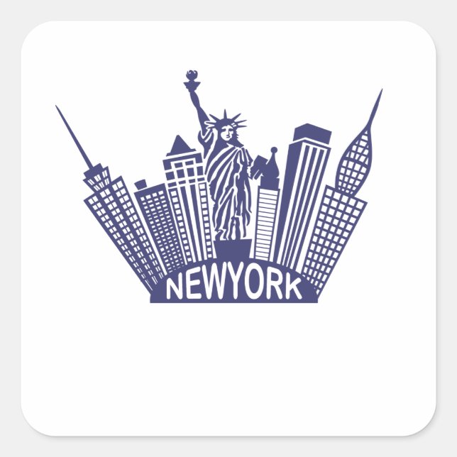 New York City Landmark Square Sticker (Front)