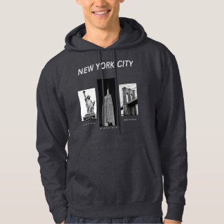 New York City Landmarks Black White Urban Illustra Hoodie