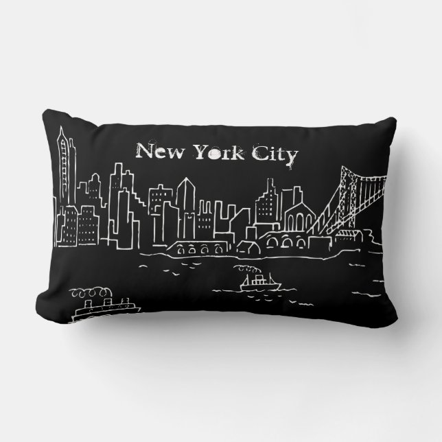 New York City Landscape Throw Pillow (Front)