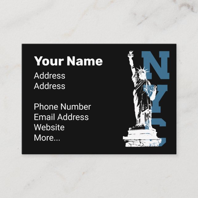 New York City Liberty Statue Design Business Card (Front)