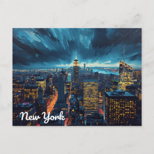 New York City Lights Postcard